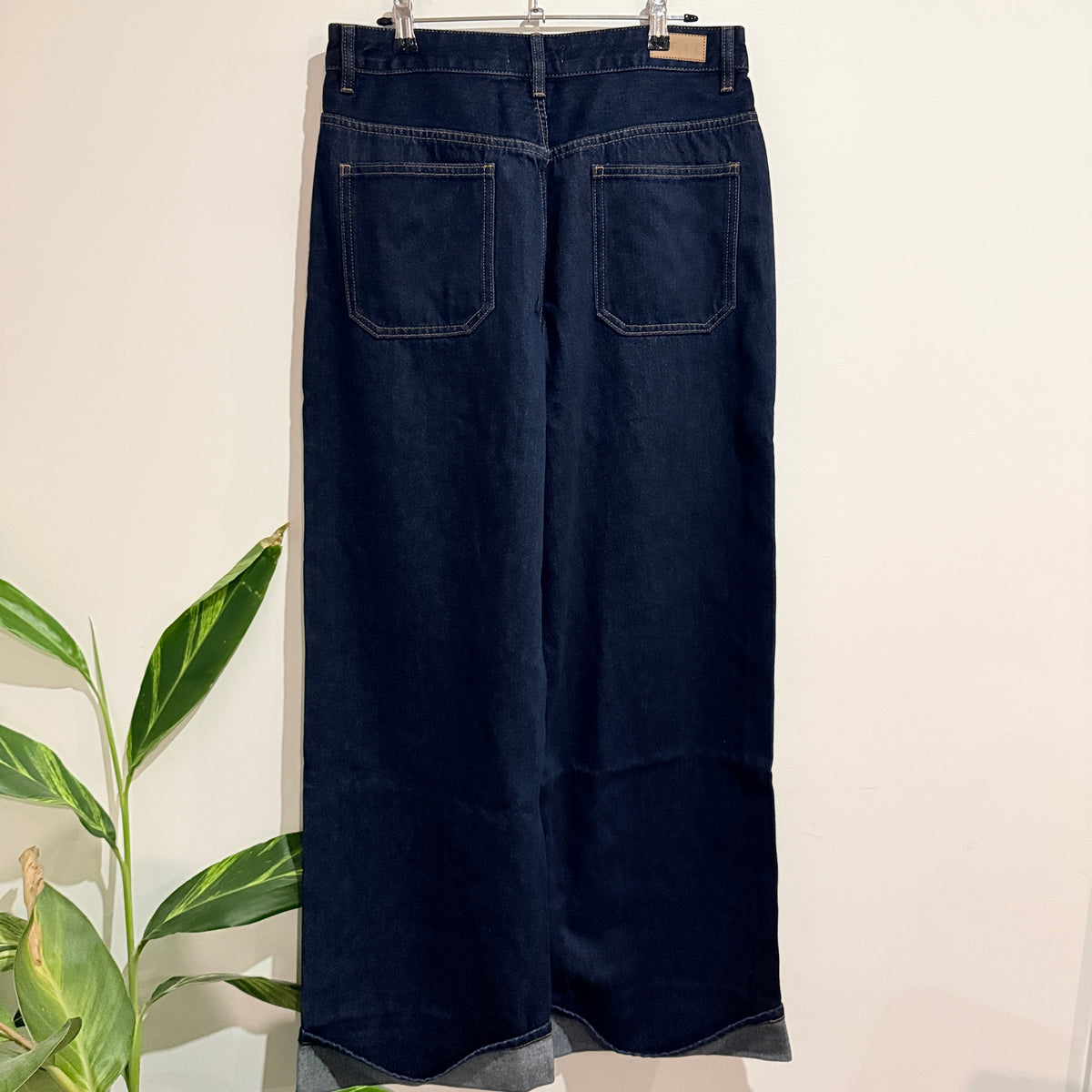AERE High-Rise Hem Detail Jeans Size 12
