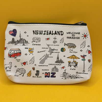 Hallifax New Zealand Illustrated Zip Pouch
