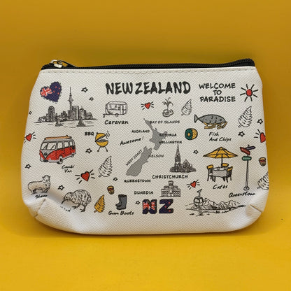 Hallifax New Zealand Illustrated Zip Pouch