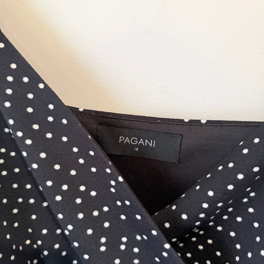 Pagani Black and White Polka Dot Playsuit Size 14