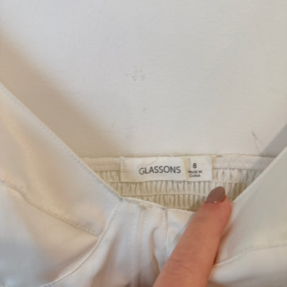Glassons Cream Satin Corset Crop Top Size 8