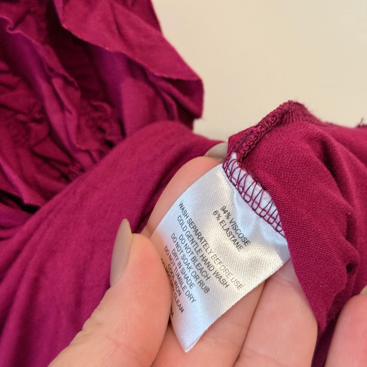 Bojangles Magenta Ruffle Trim Sleeveless Top Size 16