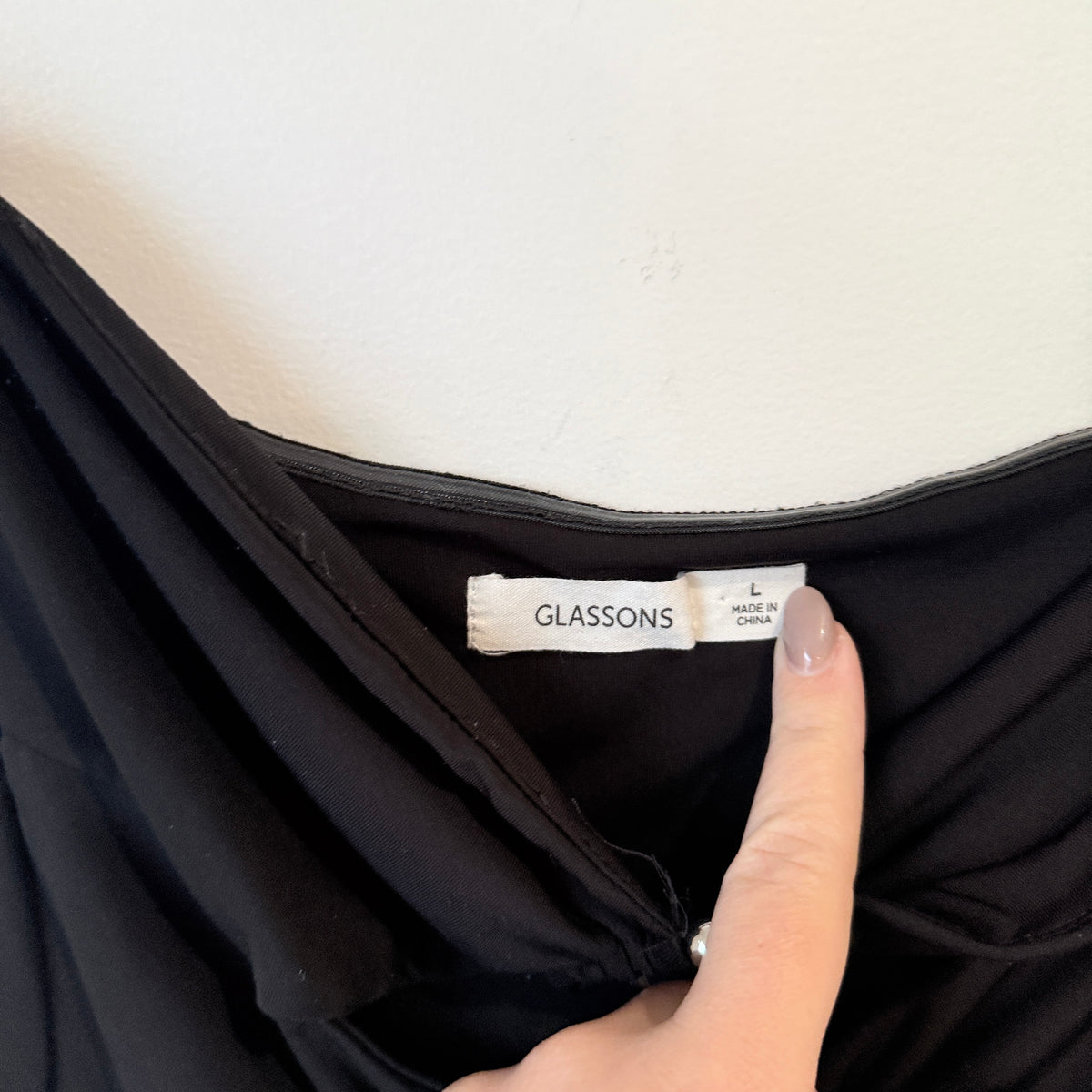 Glassons Black Ruched Bodysuit Size L