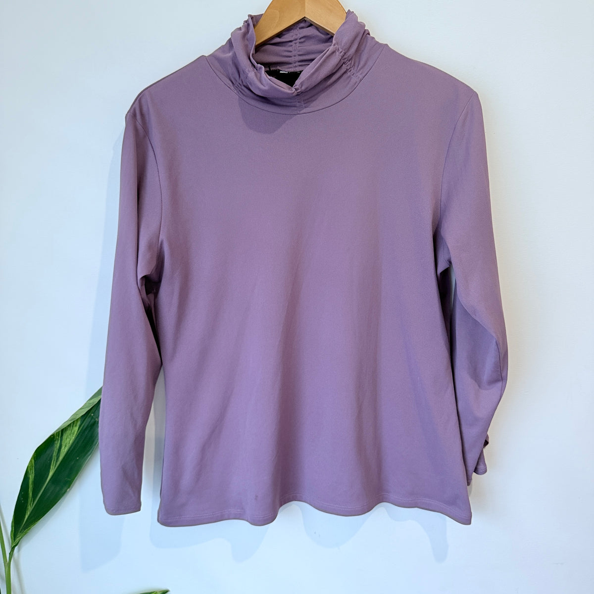 Ignite Dusty Purple Cowl Neck Long Sleeve Top Size XL