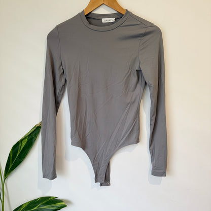 Glassons Grey Long Sleeve Bodysuit Size S