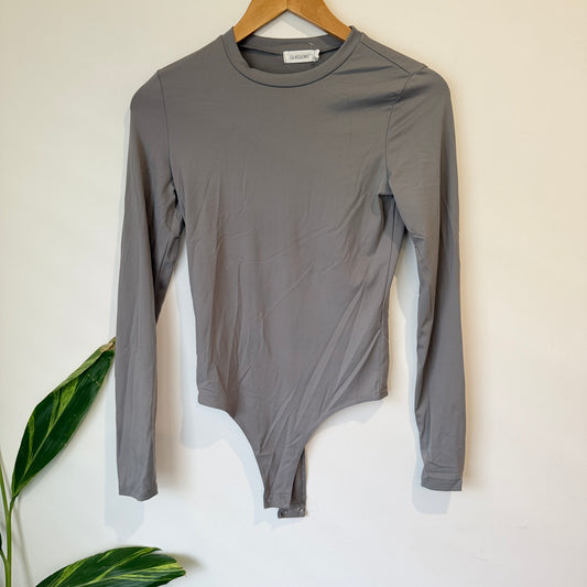 Glassons Grey Long Sleeve Bodysuit Size S
