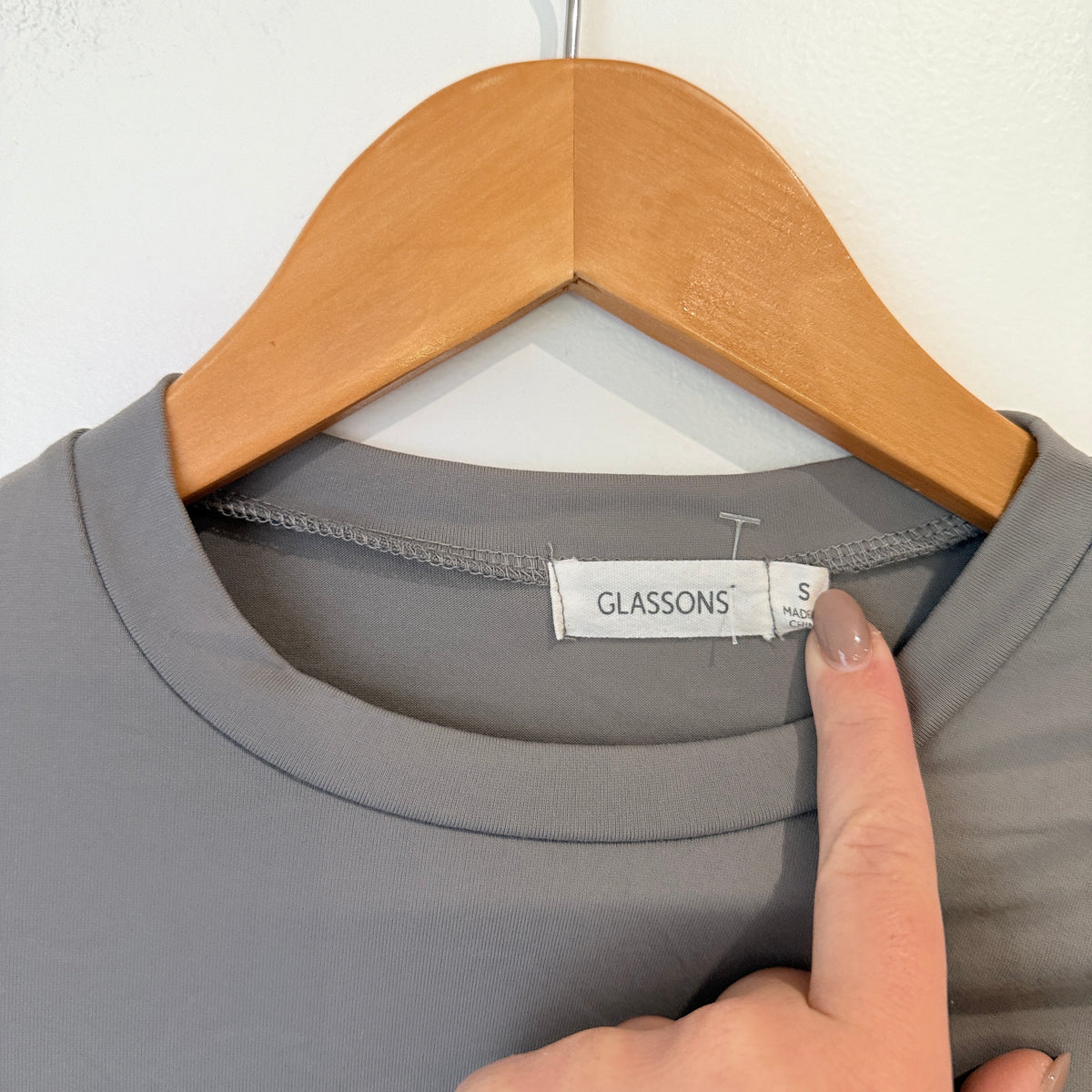 Glassons Grey Long Sleeve Bodysuit Size S