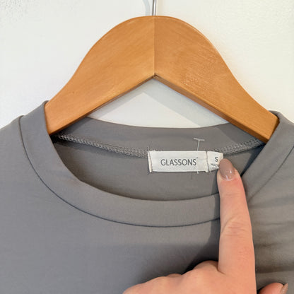 Glassons Grey Long Sleeve Bodysuit Size S