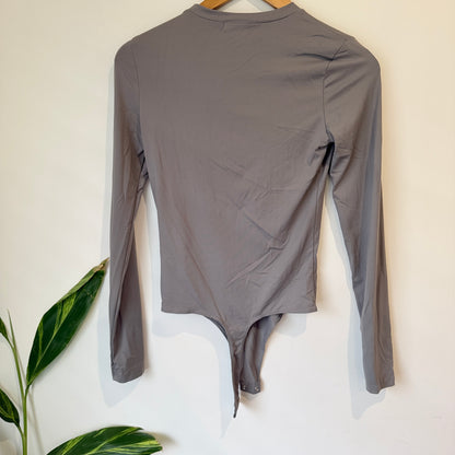 Glassons Grey Long Sleeve Bodysuit Size S