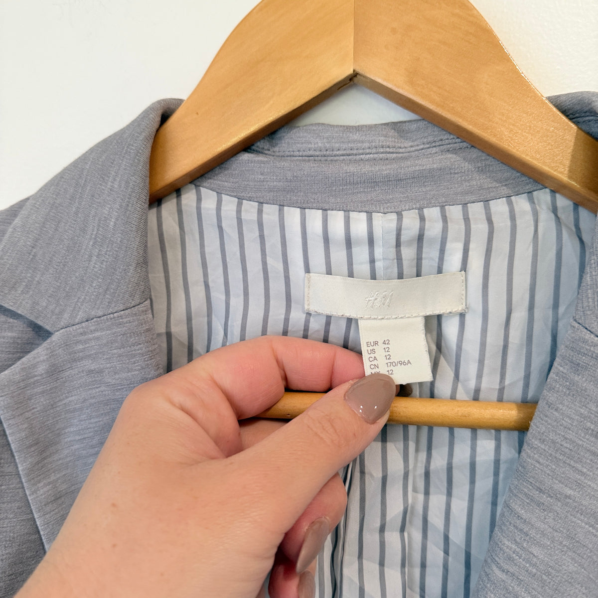 H&M Grey Marle Single Button Blazer Size 12