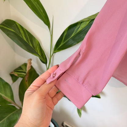 St Michael Dusty Pink Pintuck Blouse Size 16