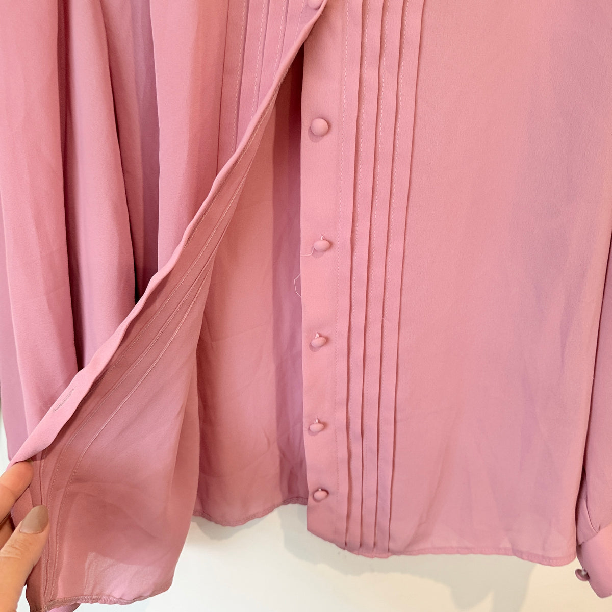 St Michael Dusty Pink Pintuck Blouse Size 16