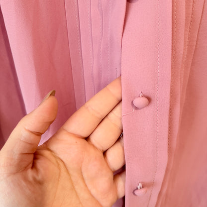 St Michael Dusty Pink Pintuck Blouse Size 16