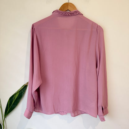 St Michael Dusty Pink Pintuck Blouse Size 16