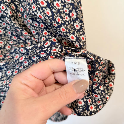Dotti Navy Ditsy Floral Print Sleeveless Top Size 12