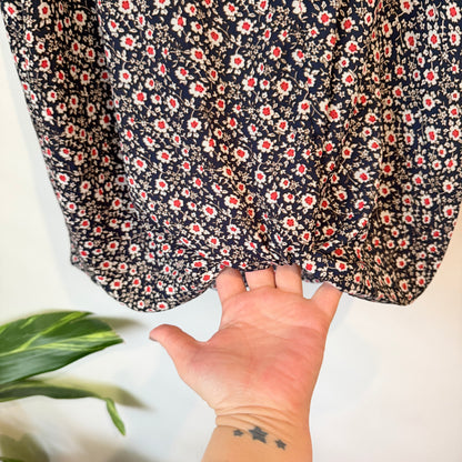 Dotti Navy Ditsy Floral Print Sleeveless Top Size 12