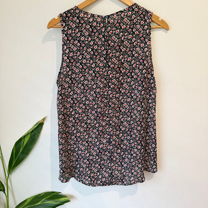 Dotti Navy Ditsy Floral Print Sleeveless Top Size 12