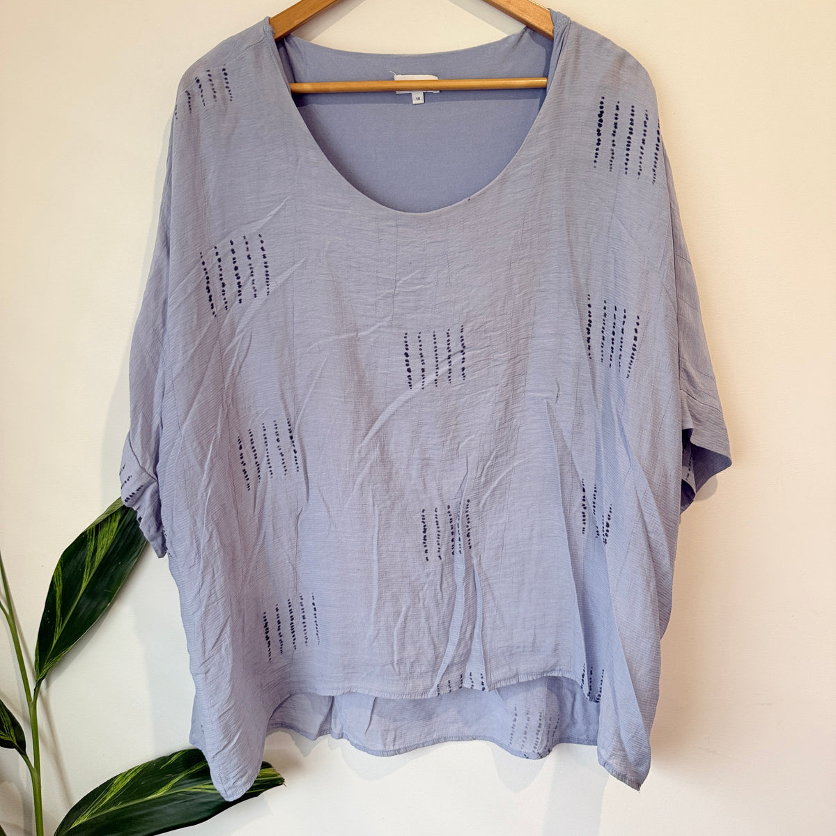 Jigsaw Periwinkle Blue Beaded Oversized Top Size 18
