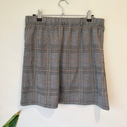 Anko Grey and Tan Check Skirt Size 14