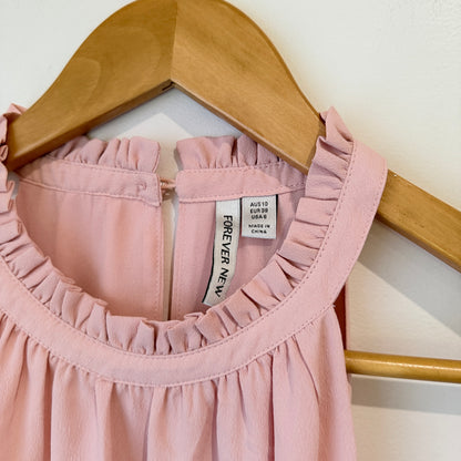 Forever New Blush Pink Ruffle Halter Top Size 10