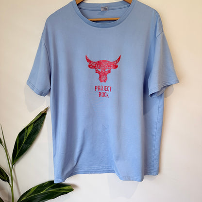 Project Rock Print Light Blue Tee Size XXL