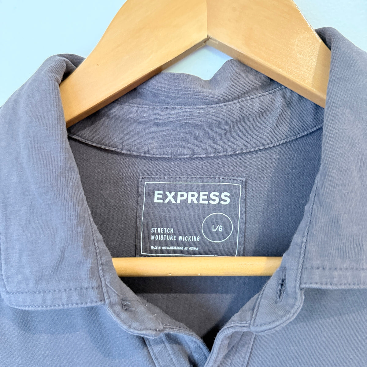 Express Grey Stretch Utility Shirt Size L