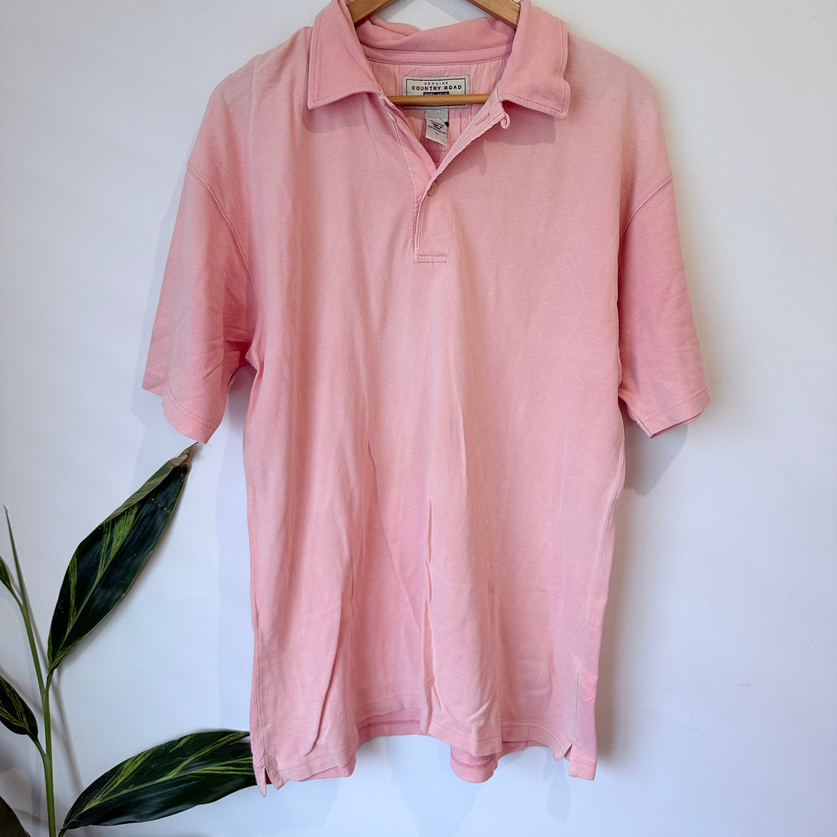 Country Road Pink Cotton Polo Shirt Size L