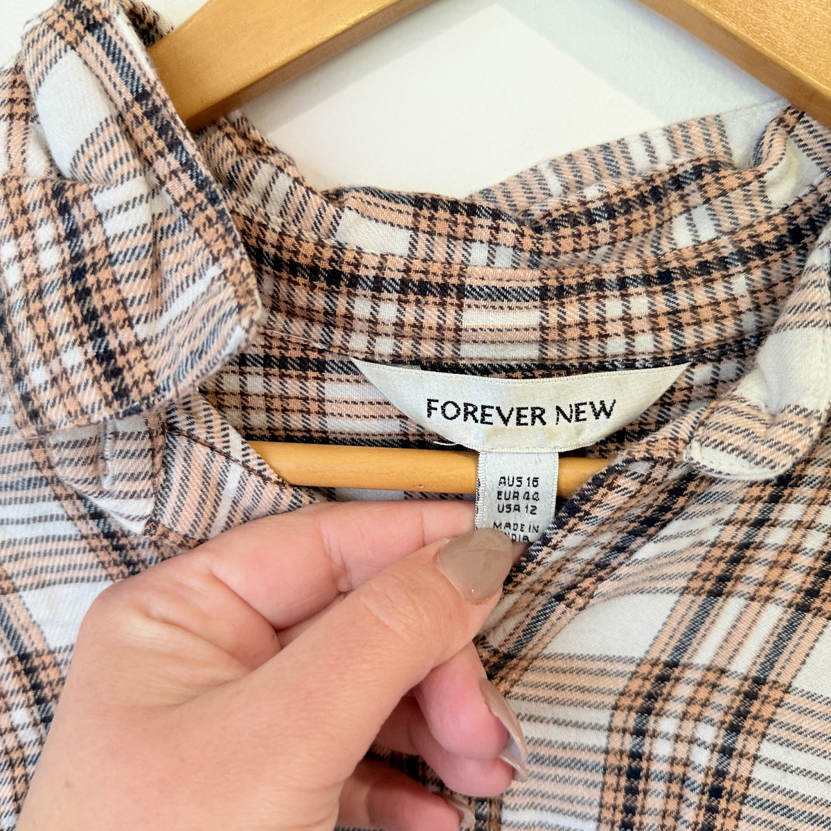 Forever New Plaid Button-down Flannel Shirt Size 16