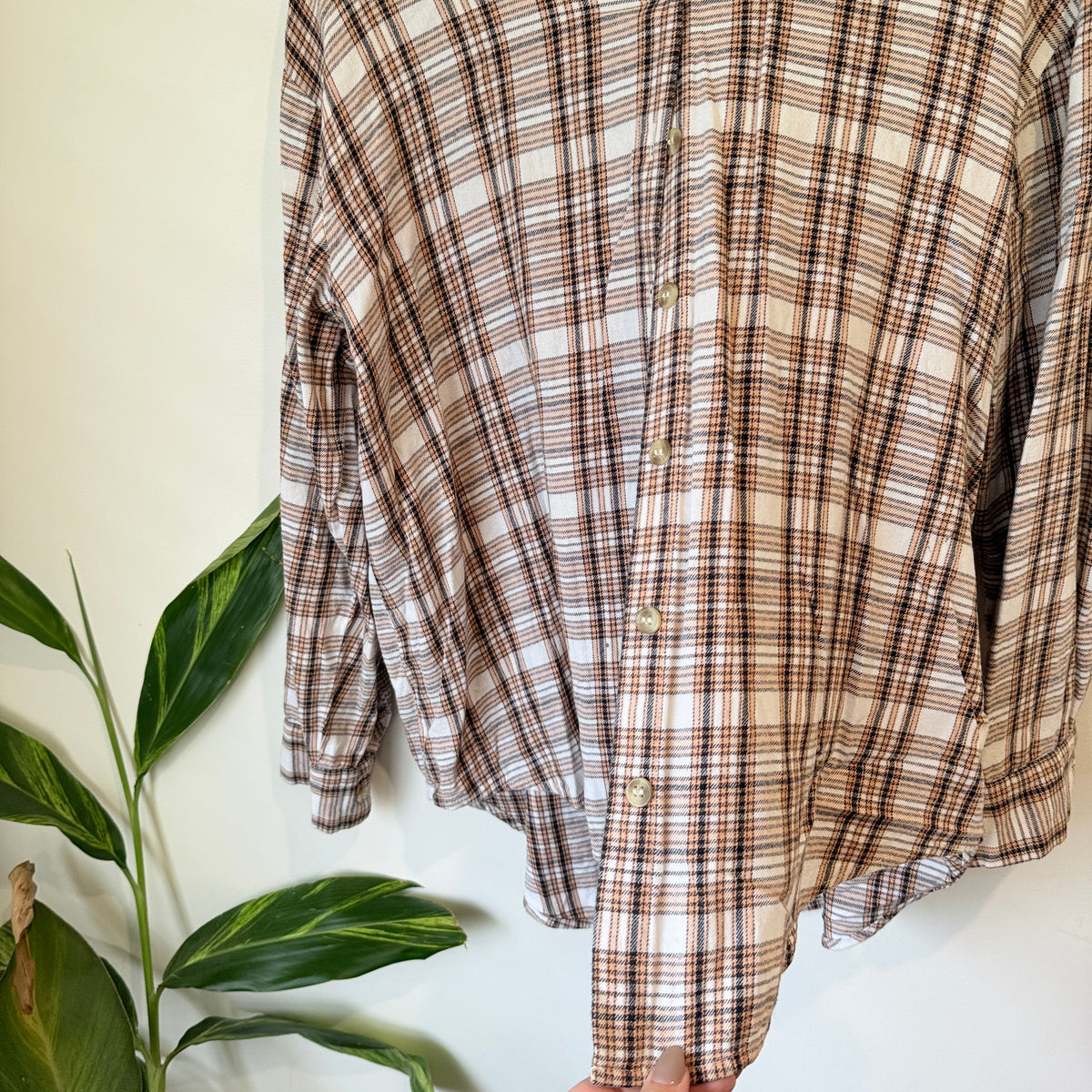 Forever New Plaid Button-down Flannel Shirt Size 16