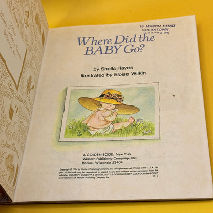 Vintage Golden Book: Where Did the Baby Go? by Sheila Hayes (1974)