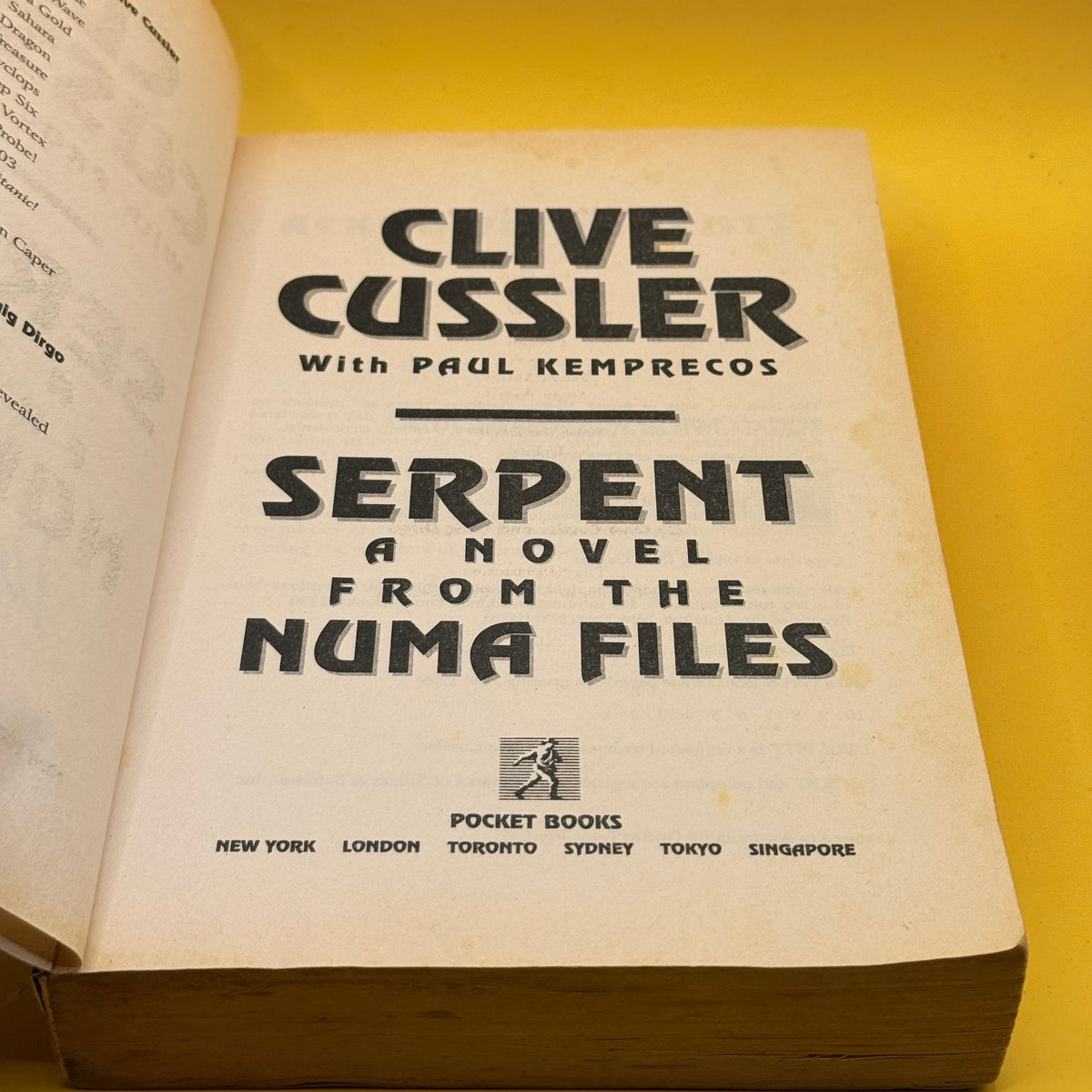 Serpent by Clive Cussler and Paul Kemprecos (1999)