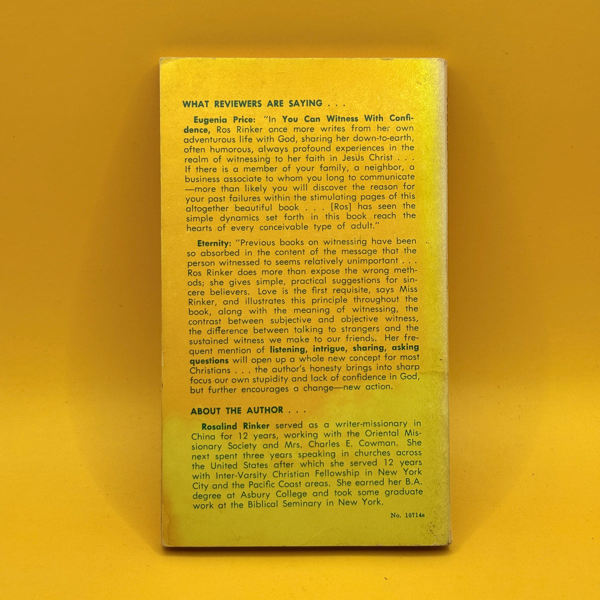 You Can Witness with Confidence by Rosalind Rinker (1976)