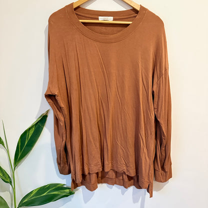 Zest Rust Brown Long Sleeve Top Size XL