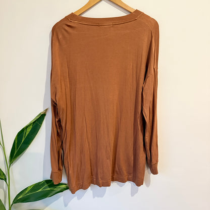 Zest Rust Brown Long Sleeve Top Size XL