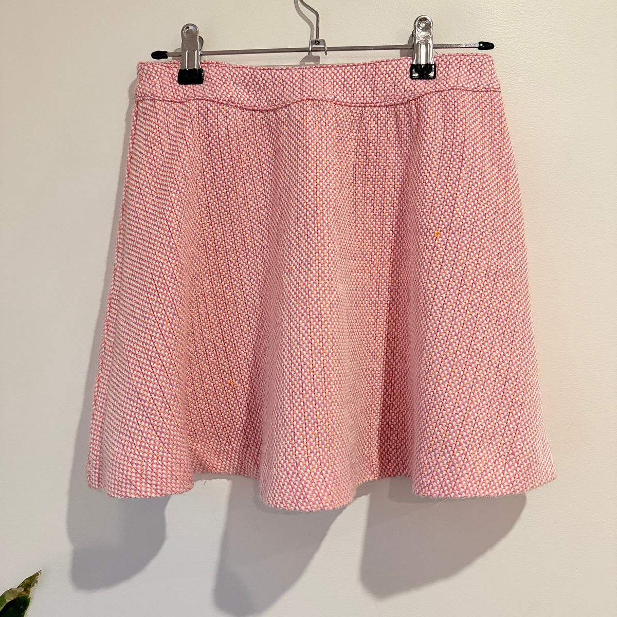 Pink and White Tweed A-Line Skirt Size M