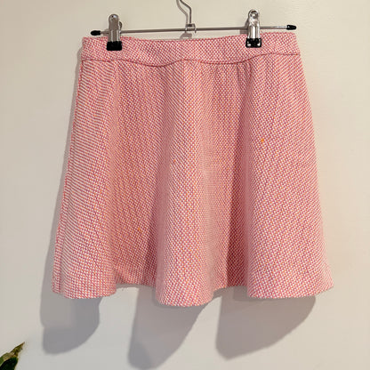 Pink and White Tweed A-Line Skirt Size M
