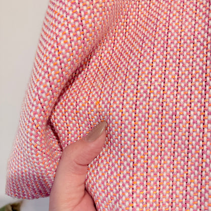 Pink and White Tweed A-Line Skirt Size M