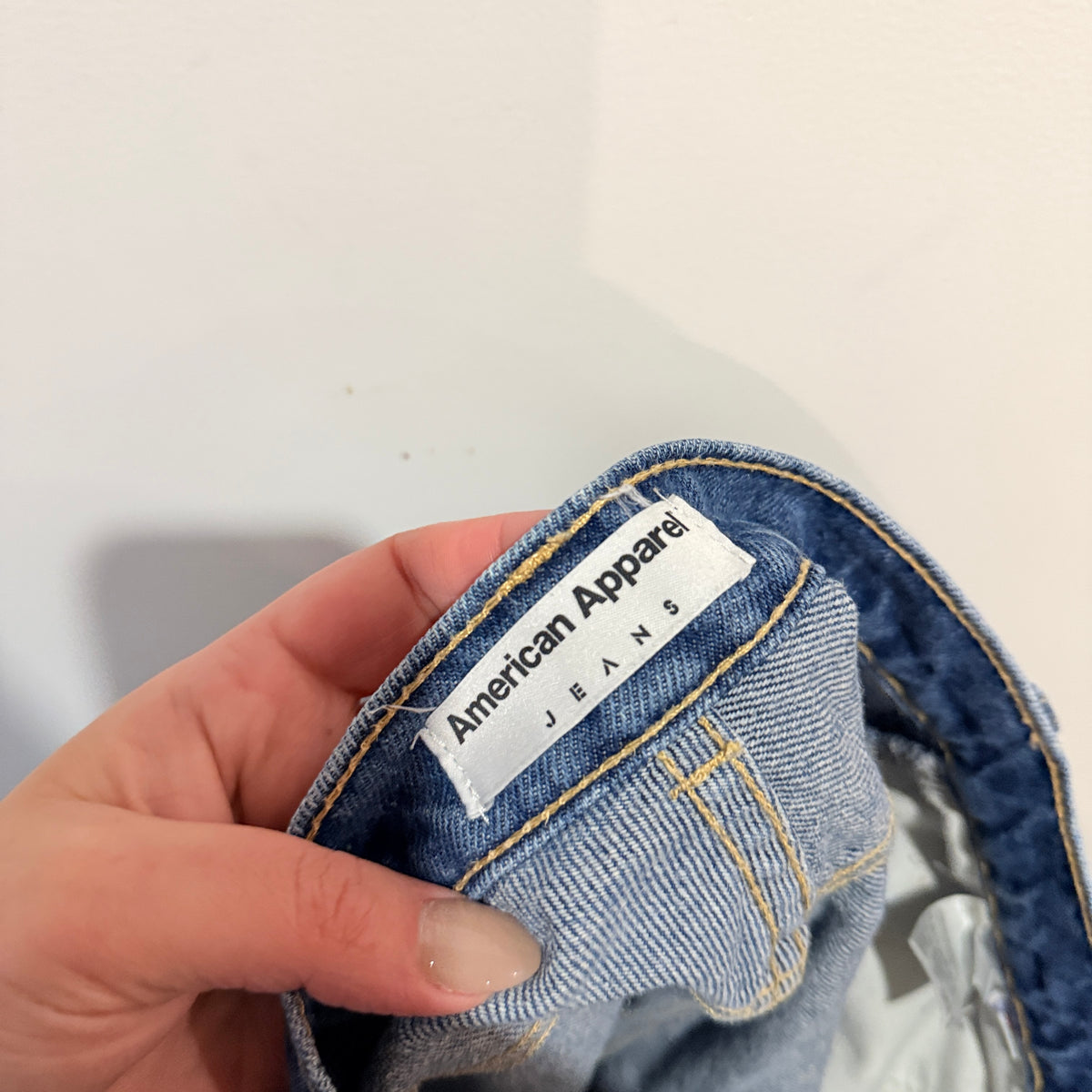 American Apparel Blue High Waisted Denim Shorts Size 26