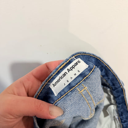 American Apparel Blue High Waisted Denim Shorts Size 26