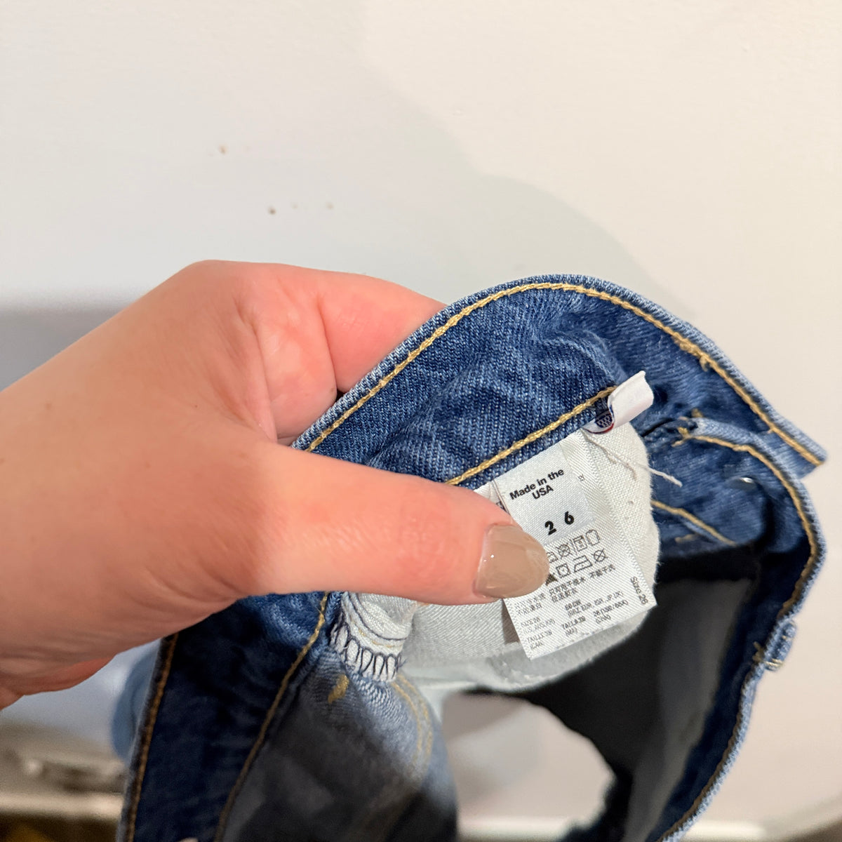 American Apparel Blue High Waisted Denim Shorts Size 26