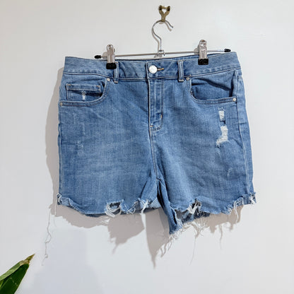 Anko Light Wash Distressed Denim Shorts Size 12