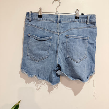 Anko Light Wash Distressed Denim Shorts Size 12