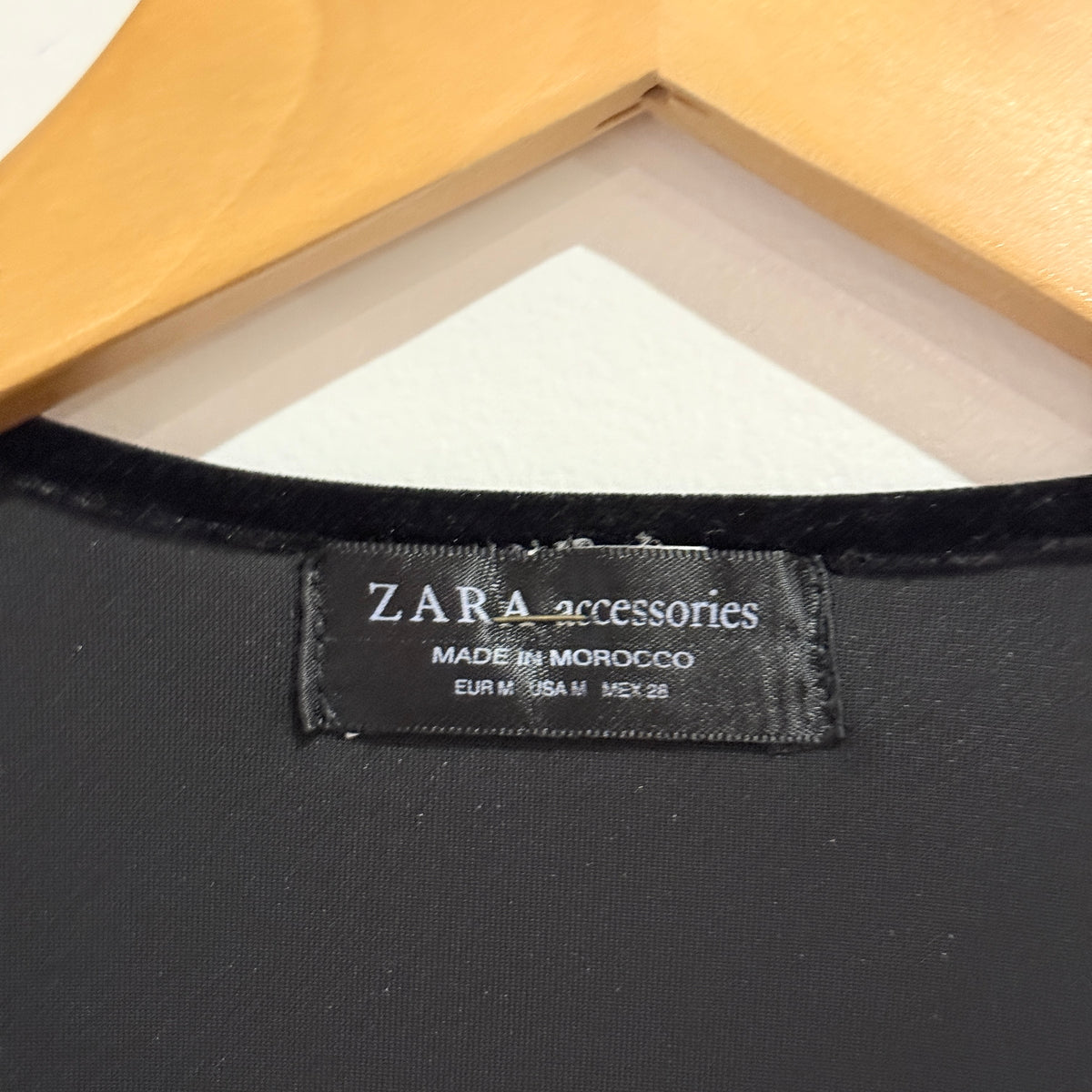 Zara Black Velvet Wrap Front Bodysuit Size M