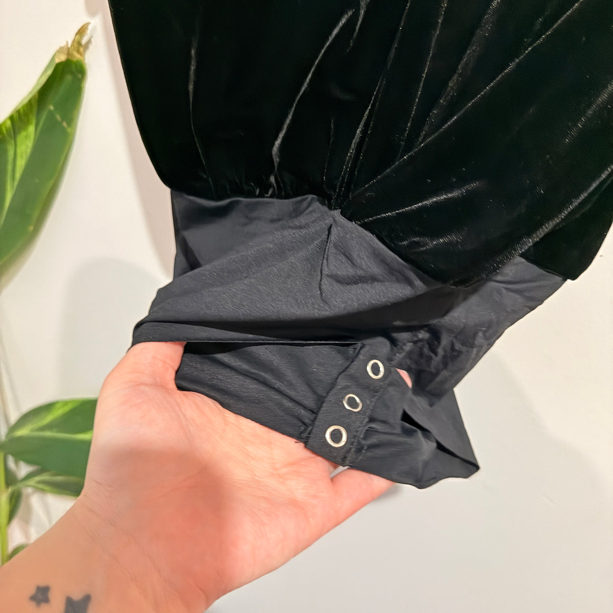 Zara Black Velvet Wrap Front Bodysuit Size M
