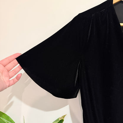 Zara Black Velvet Wrap Front Bodysuit Size M