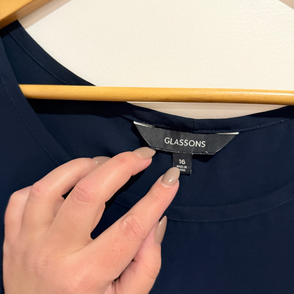 Glassons Navy Short Sleeve Longline Sheer Tunic Size 16