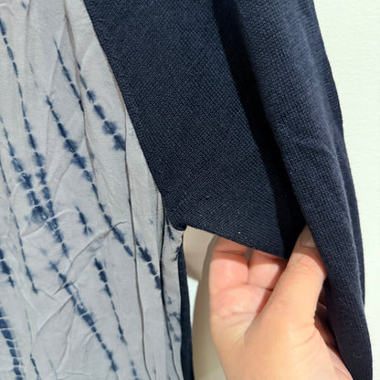 Max Navy Knit Top with Tie Dye Print Back Size M