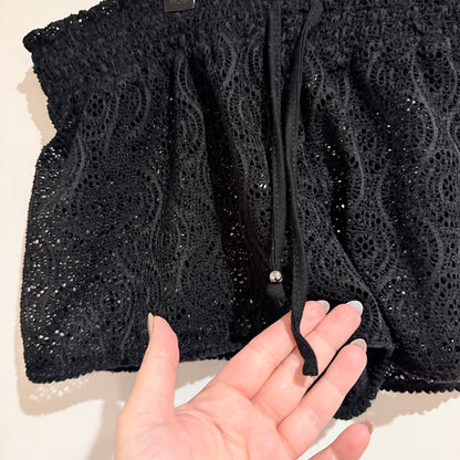 Now Black Crochet Lace Shorts Size 12