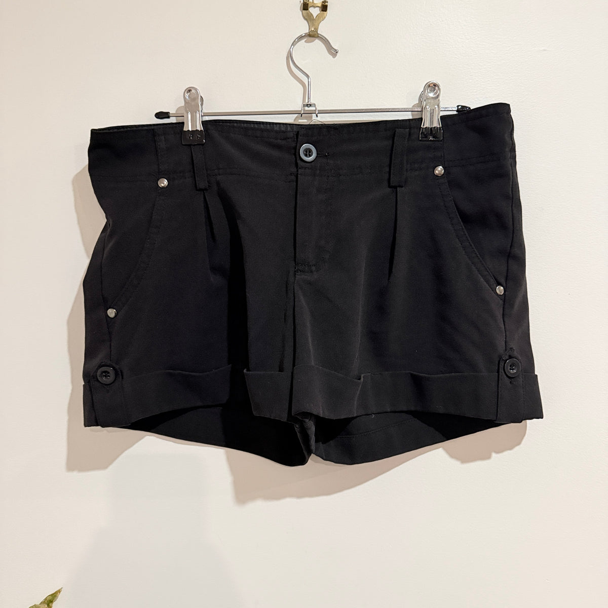 Cotton On Black Cuffed Shorts Size 10