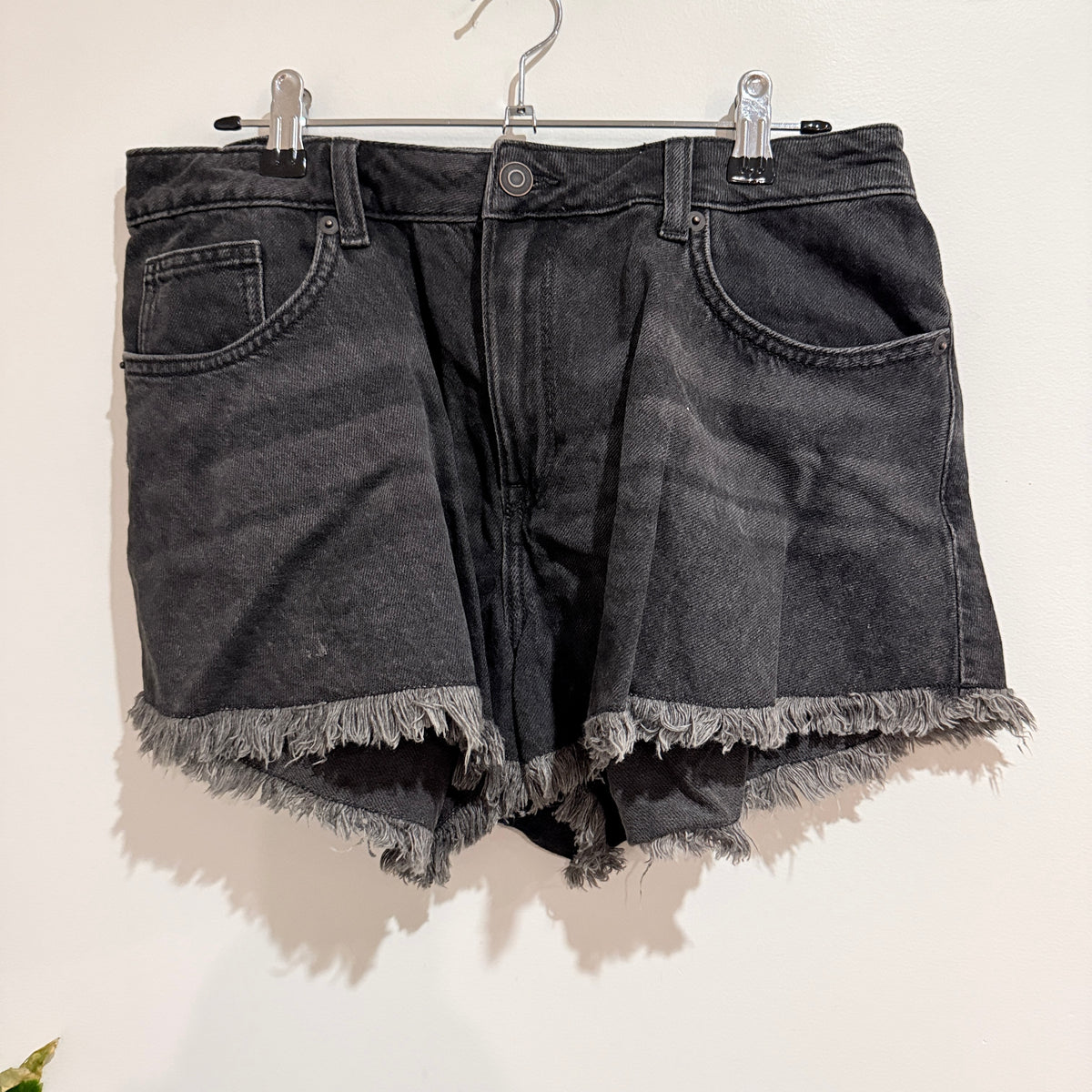 H&M Divided Black Denim Cut Off Shorts Size 12